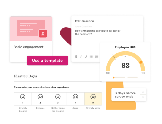 Company surveys, templates, employee NPS