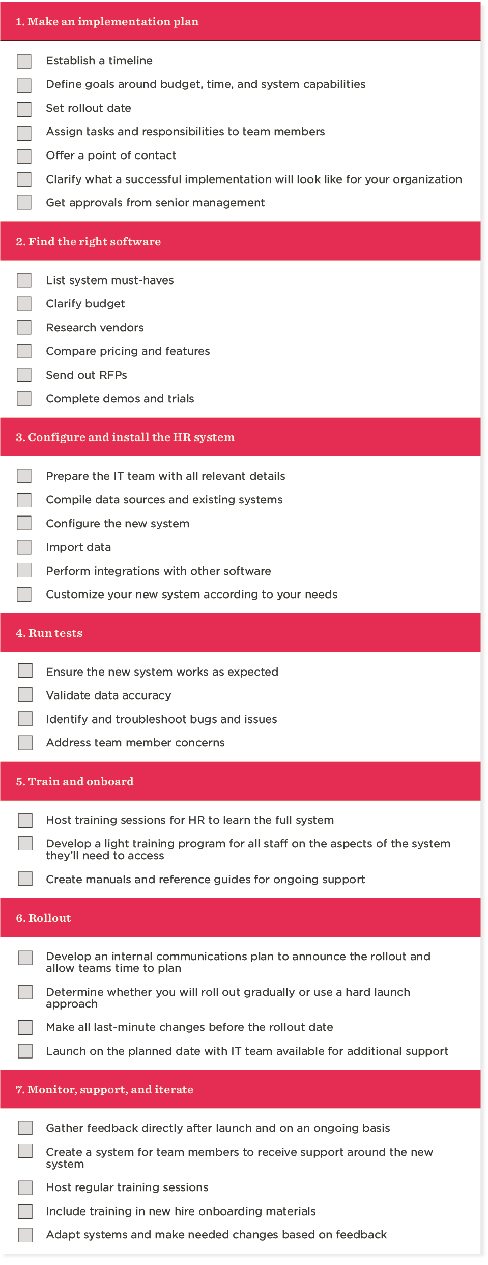 HR system implementation checklist for proper implementation - HR-system-implementation-checklist-table.png