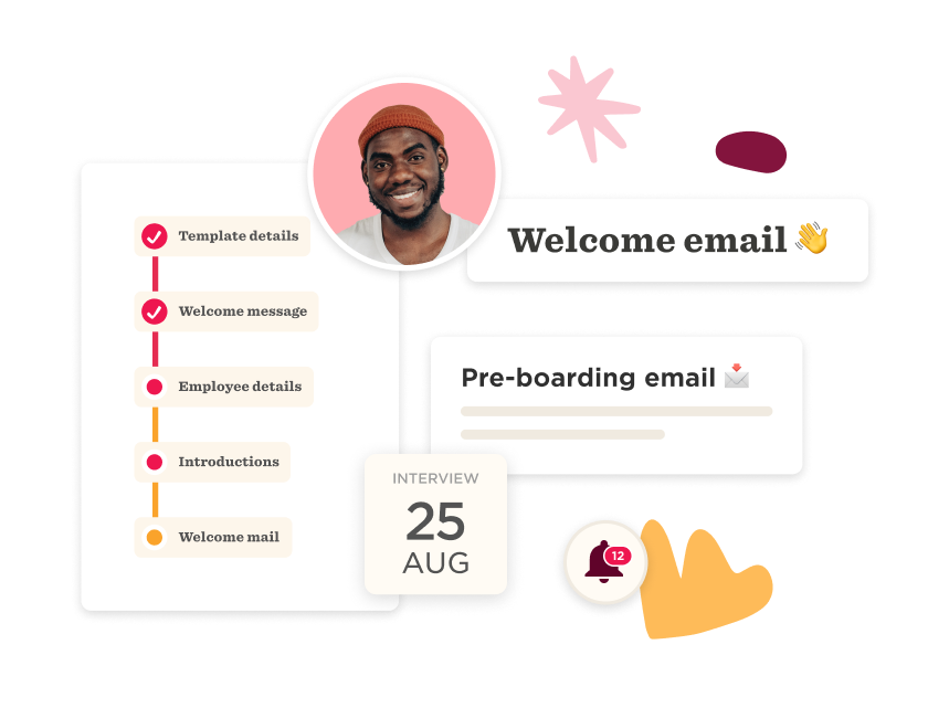 Onboarding flow, welcome email, date