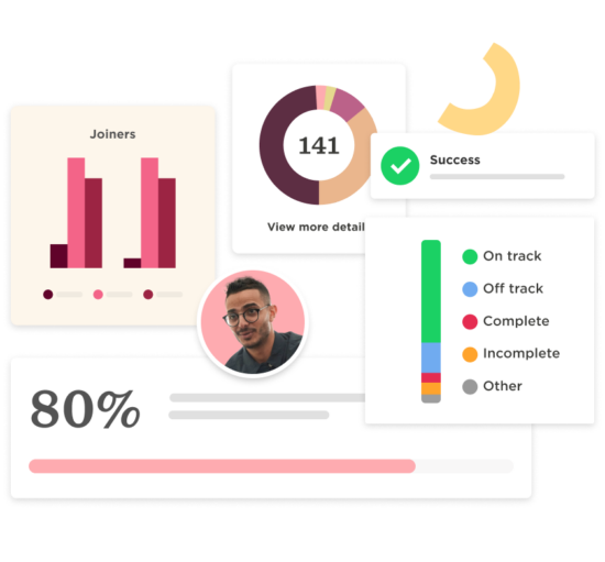 charts, progress indicators